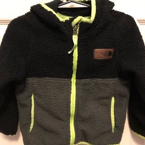 The North Face Black/Grey Sherpa Hooded Jacket 2T